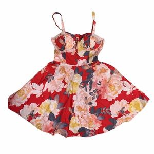 Red Floral Charlotte Russe Dress
